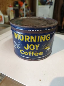 Vintage Morning Joy Coffee Tin New Orleans, La. Original Lid 1 LB Town & Date - Picture 1 of 8