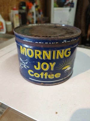 Vintage Morning Joy Coffee Tin New Orleans, La. Original Lid 1 LB Town & Date - Image 1 of 4