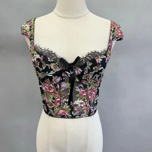 Victoria's Secret X For Love and Lemons corsé apliques florales crop top 34C nuevo con etiquetas  - Imagen 1 de 18