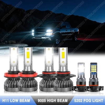 For Chevy Avalanche 2007-2013 - 6x LED Headlight+Fog Light Bulbs Combo Kit - Image 1 of 4