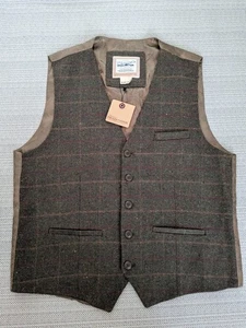 Heritage Traditions Heritage Tweed Waistcoat Box Check Button Up Men's L 40" - Picture 1 of 3