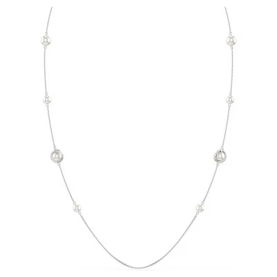 Collar Swarovski Serpiente Strandage, Perla de Cristal, Blanco, Chapado en Rodio 5698893 Foto 1 de 4
