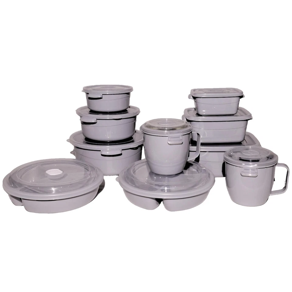 Mikrowellenteller mit Deckel Mikrowellen Töpfe Schüssel Geschirr Suppentopf Dose - Bild 1 von 4