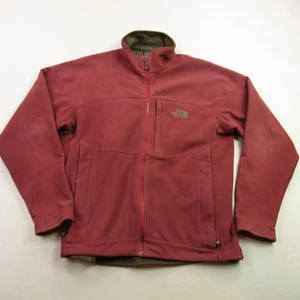 North Face Jacket Mens Medium Long Sleeve Full Zip Pockets Red Outdoors - Picture 1 of 11