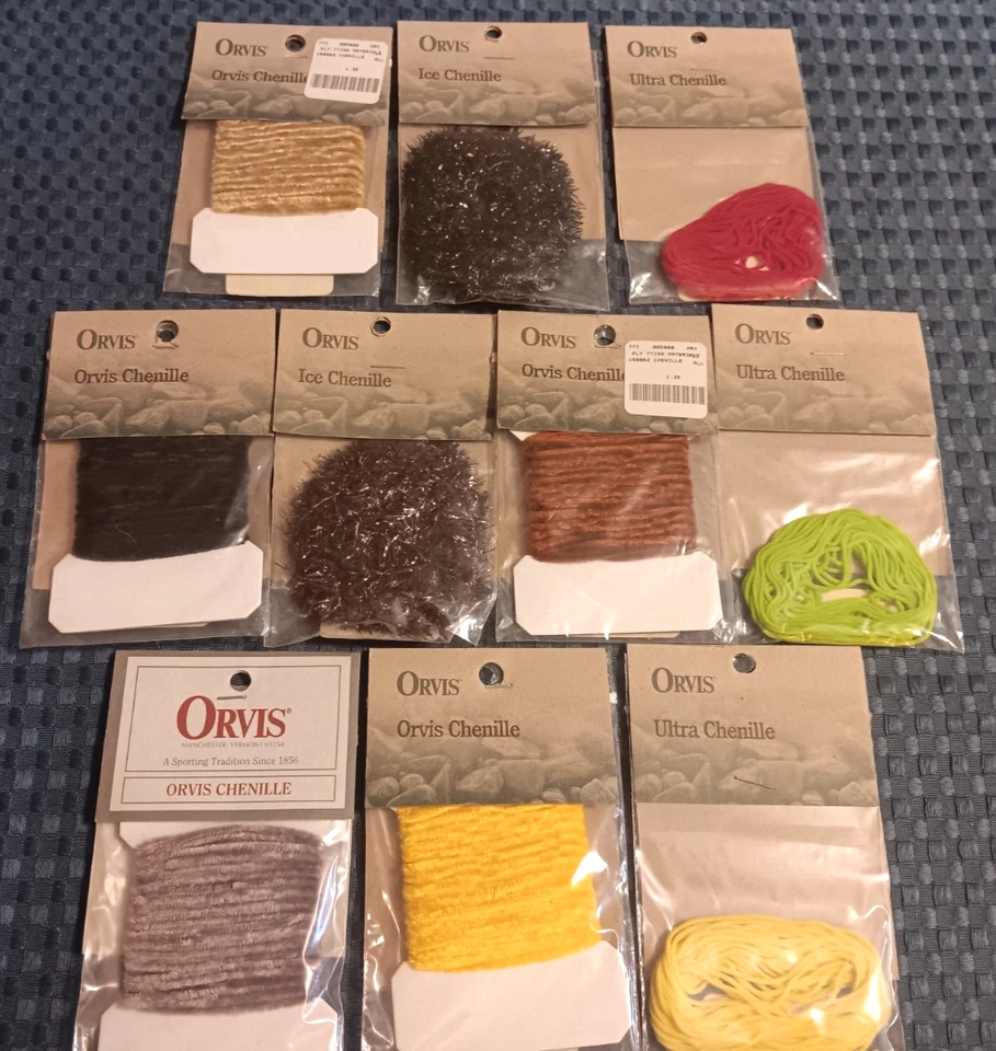 ORVIS Premium Fly Tying Chenille-Assorted Types, Colors and Sizes-Great Value!!! - Image 1 of 3