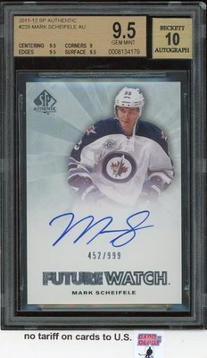 Reloj Futuro Auténtico 2011-12 Sp Mark Scheifele Autógrafo RC 452/999 BGS 9.5 Foto 1 de 2