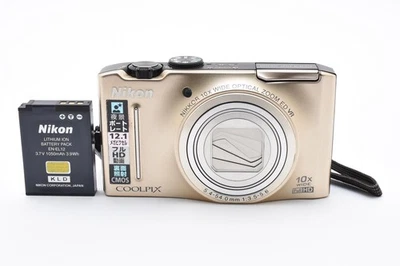 [NEAR MINT] Nikon COOLPIX S8100 Gold – Works LCD Corner Black Strap JP 2574881 - Image 1 of 4
