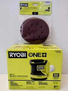 Ryobi 18V Random Orbit Sander (Tool Only) PCL406Bw/7 PC Sandpaper Variety Pack - Picture 1 of 1