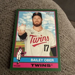 2025 Topps Heritage Green Border SP Bailey Ober 448 Minnesota Twins 3E - Bild 1 von 2