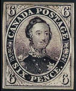 BRITISH CANADA 1851 PRINCE ALBERT, 6d, UM/NH - NO GUM, FALSE, FAUX STAMP. #D104 - Picture 1 of 2