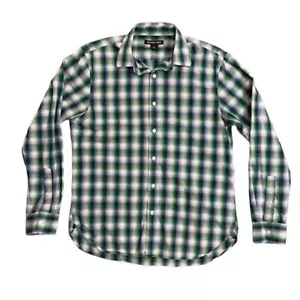 Camisa Michael Kors 100 % algodón verde y azul a cuadros informal con botones talla S clásica - Imagen 1 de 11