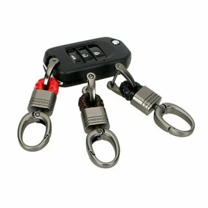 Men Creative Metal Leather Key Chain Ring Keyfob Car Keyring Keychain Gift - Picture 1 of 11