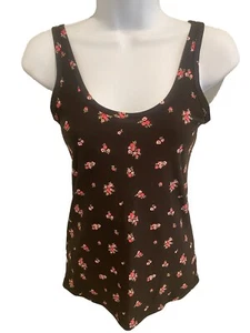 NO BOUNDARIES BLACK FLORAL COLOR WOMENS SCOOP NECK TANK SIZE SMALL (3-5) NWT - Picture 1 of 4