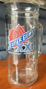 Super Bowl XXI (21) Fisher 20 Once Glass Mug W/ All Super Bowl Scores On Back - Picture 1 of 2