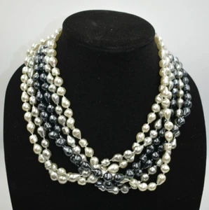 THREE Gray Fake Pearl Necklaces - Picture 1 of 5