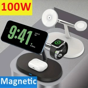 3 in 1 Charging Station for Apple Devices 15W Fast Mag-Safe Charger Stand - Picture 1 of 8