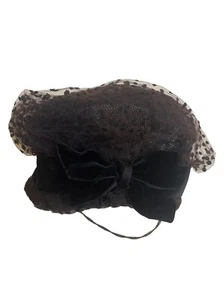 Vintage Pillbox Hat Black Mesh Tulle Custom Made Rex Beverly Hills 50s 60s Fancy - Picture 1 of 9
