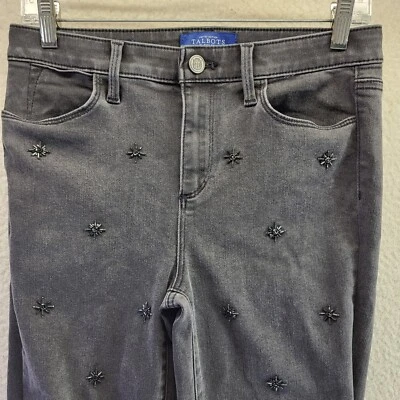 Pantalones de mezclilla negros elásticos curvilíneos al tobillo tiro alto impecables Talbots talla 4 estrellas Foto 1 de 4