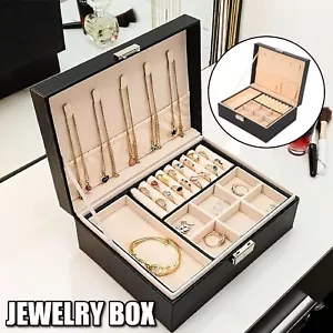 Portable Travel Jewellery Box Organizer Leather Ornaments Jewelry Case Storage U - Picture 1 of 12