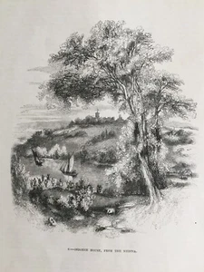 1848 Antique Print; Osborne House from the Medina, Isle of Wight - Picture 1 of 2