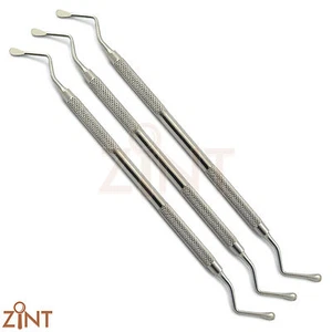 Juego de 3 herramientas de laboratorio de doble extremo para eliminación de quistes quirúrgicos Lucas Bone Curettes 87 nuevas - Imagen 1 de 2