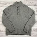 Banana Republic Henley Pullover Gray Sweater Lambswool Cashmere Xl Knit Cozy