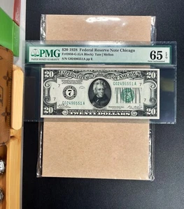 Fr. 2050-G 1928 $20 FRN CHICAGO "NUMERICAL DISTRICT #7" PMG 65 EPQ - GEM - Picture 1 of 2
