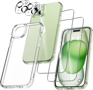 UniqueMe für iPhone 15 Hülle, 5-in-1-Set Handyhülle für iPhone 15 Case Rundumsch - Bild 1 von 9