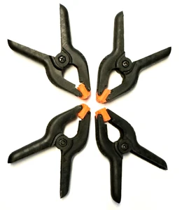 Pack of 4 3 in Heavy Duty Plastic Spring Clamps for Crafts and Woodworking - Picture 1 of 1