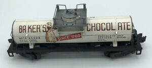 Gilbert American Flyer 24323 Baker's Chocolate Tank Car with Gray Ends