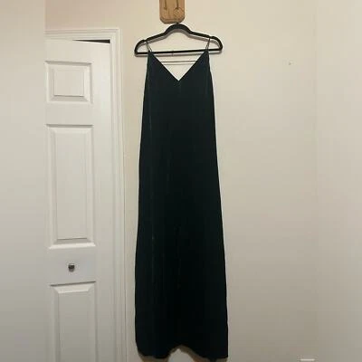 Vestido maxi novo com etiquetas BCBGMaxAzria verde esmeralda escuro veludo seda tamanho M Whimsigoth Y2K - Imagem 1 de 4