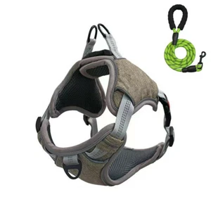 Light Reflected Extra Safe Vest Harness for Dog and Puppy (brown,leash included) - Picture 1 of 10