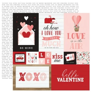 2 Sheets of Echo Park HELLO VALENTINE 12x12 Cardstock - Multi Journaling Cards - Picture 1 of 1