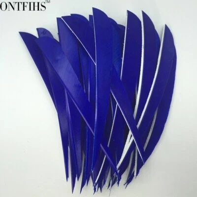 50PCS 5inch Dark Blue Parabolic Vanes Fletches Feathers Fletching RW LW - Image 1 of 4