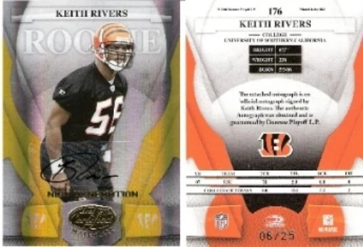 2008 Leaf Certified Keith Rivers RC AUTO #/25 Cincinnati Bengals USC - Image 1 of 1
