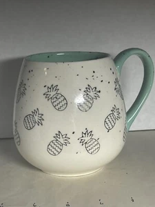 Ananas Kaffeebecher Tasse beige und blaugrün Teetasse, 20 oz gesprenkeltes Verdienst - Bild 1 von 4