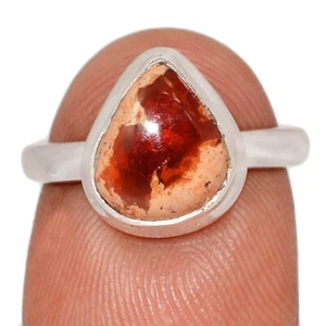 Natural Cantera Opal - Mexican 925 Sterling Silver Ring Jewelry s.6 CR74408 - Picture 1 of 1