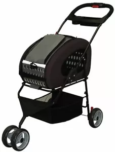 Iris Ohyama 4WAY Dog Drive Carry Stroller Pet Cart FPC-920 Brown from Japan F/S - Picture 1 of 2