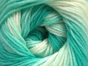 LOT OF 4 Ice BABY BATIK Yarn #62538 MINT GREEN & WHITE Fine Weight Striping - Picture 1 of 4