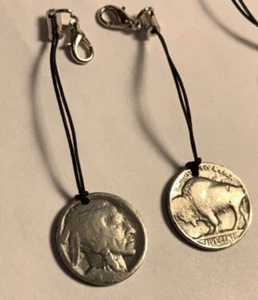 2 ANTIKE Büffel Indianer Kopf Nickel Charms zur Herstellung von individueller Halskette Schmuck - Bild 1 von 3