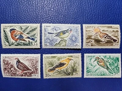 Lebanon 1965 Scott # 434-439 MNH (6) Complete Set Birds GOLDEN ORIOLE (B51/52) - Image 1 of 2