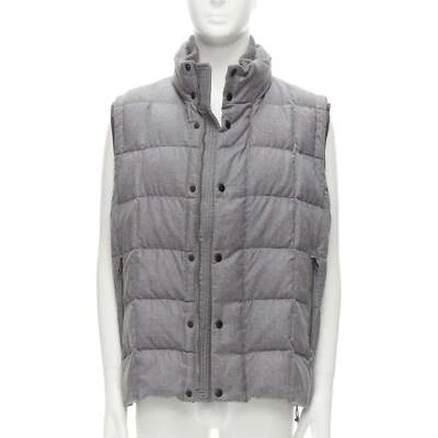 MONCLER Norme Afnor G32-003 grey wool quilted puffer vest jacket Sz.6 XXL - Image 1 of 4