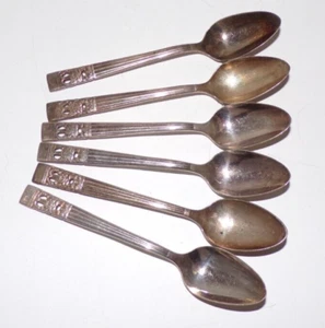 Set Of 6 Small Community Plate Hampton Court Silver Plated coffee Spoons 4.5" - Picture 1 of 5