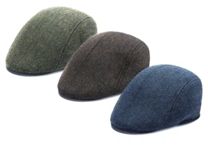 Men's Flat Cap Gatsby Style Tweed Hat Herringbone Ivy Cap Fits Medium to Large - Picture 1 of 4