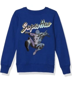 Marvel Girls Spiderman Sweatshirt Royal Size Small 5/6 - Picture 1 of 7