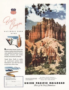 1948 Union Pacific Railroad: Bryce Canyon Utah Vintage Print Ad - Picture 1 of 1