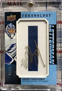 2019-20 UD CHRONOLOGY ANDREI VASILEVSKIY, #L-TA-AV, AUTO, LETTERMAN, SER #07/15 - Foto 1 di 3