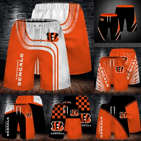 Cincinnati Bengals Men Board Shorts Sports Beach Shorts Summer Swim Trunks Gift Cover