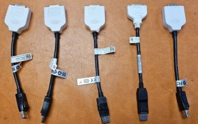Bundle of 5x various DisplayPort to DVI (DVI-D Dual Link) cables - Free Shipping - Image 1 of 3