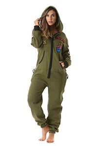 #Followme Jumpsuit Bodysuit One Piece Green Adult Pajamas Sz XLComfortable Warm - Picture 1 of 11